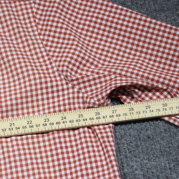 Vintage LL Bean Button Down Shirt Mens XL Red Buffalo Check Plaid Wrinkle Res - Picture 5 of 6